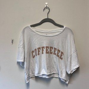 aerie "coffeeeee" cropped t-shirt